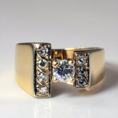 Offset Diamond Engagement Ring | 0.48ctw | SZ 5.25 |