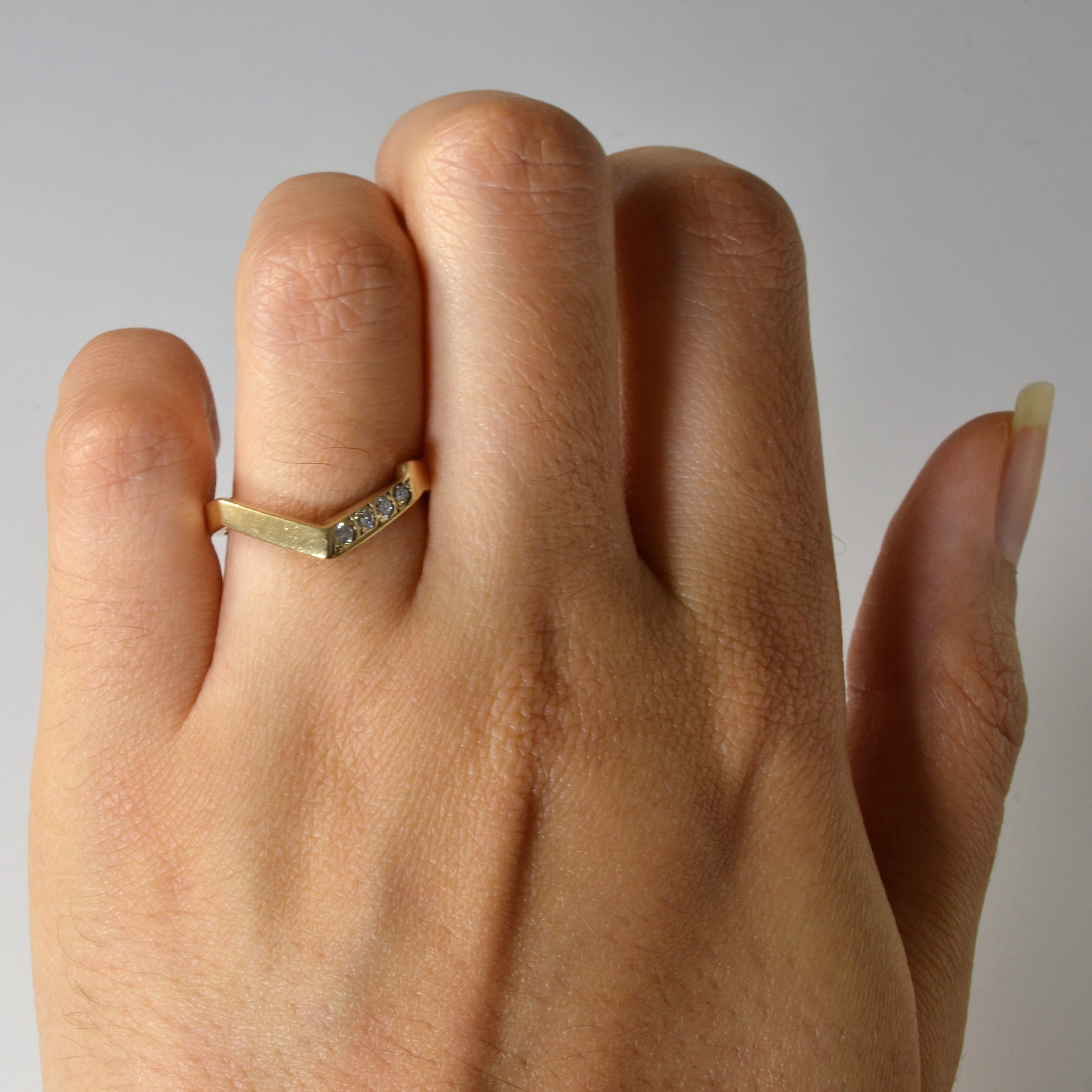 Notched Diamond Nesting Ring | 0.08ctw | SZ 6.25 |