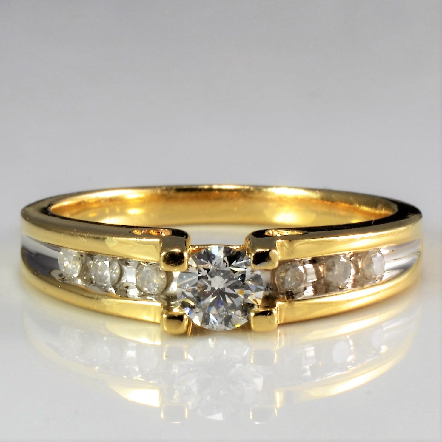 Solitaire & Accents Diamond Engagement Ring | 0.31 ctw, SZ 7 |