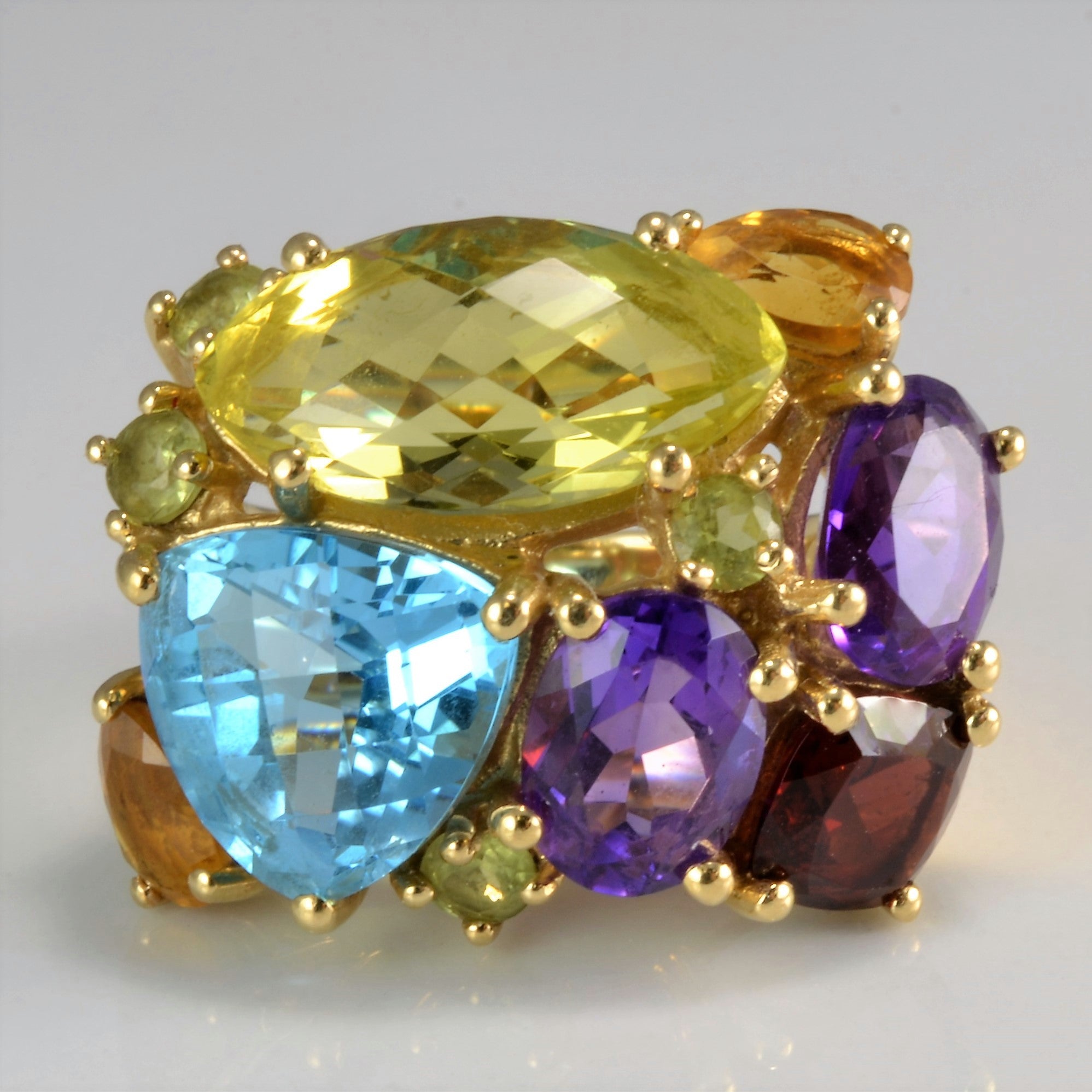 Multi Gem Cluster Cocktail Ring | SZ 7 |