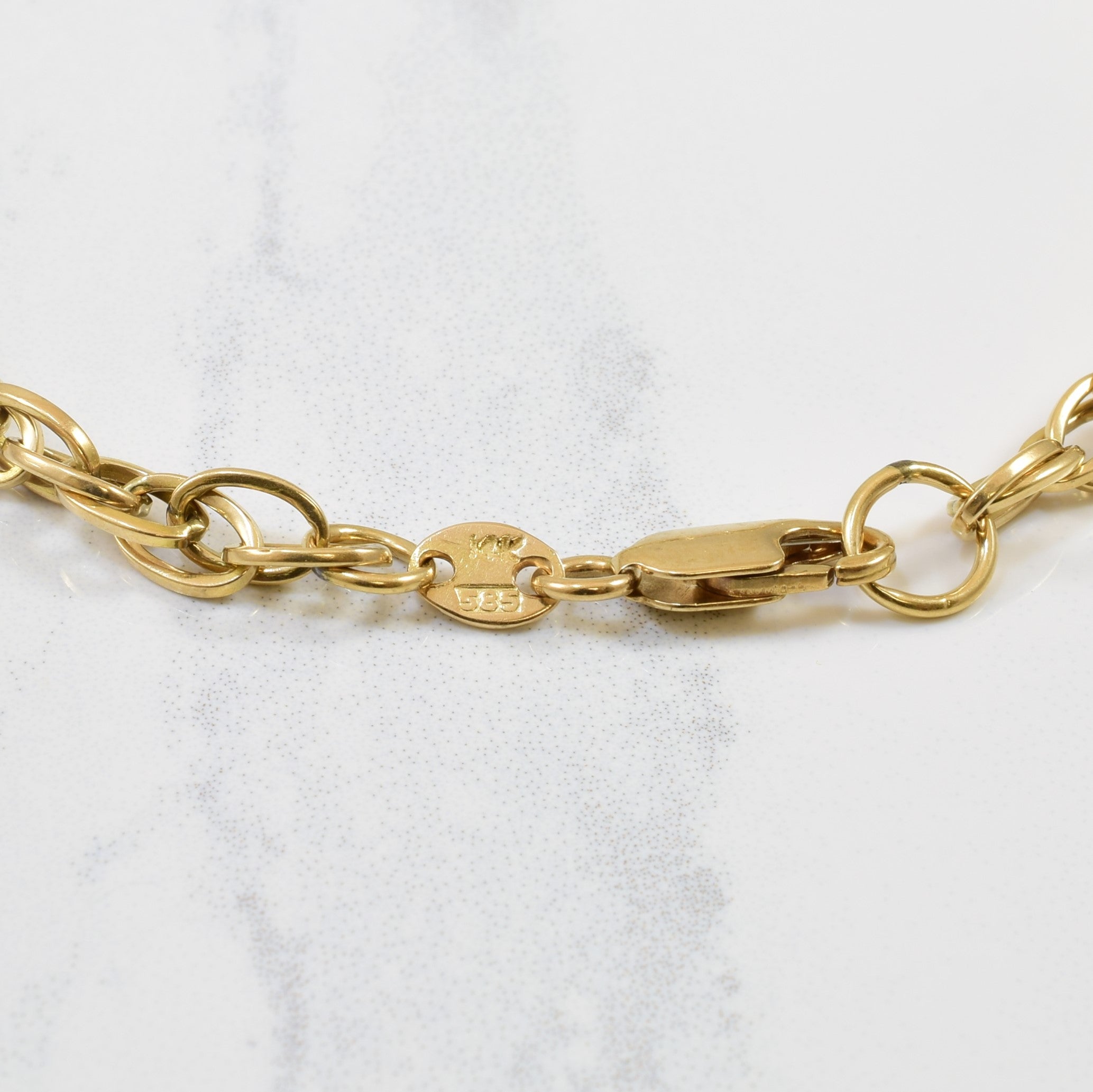 14k Yellow Gold Double Link Cable Chain Bracelet | 8.5" |