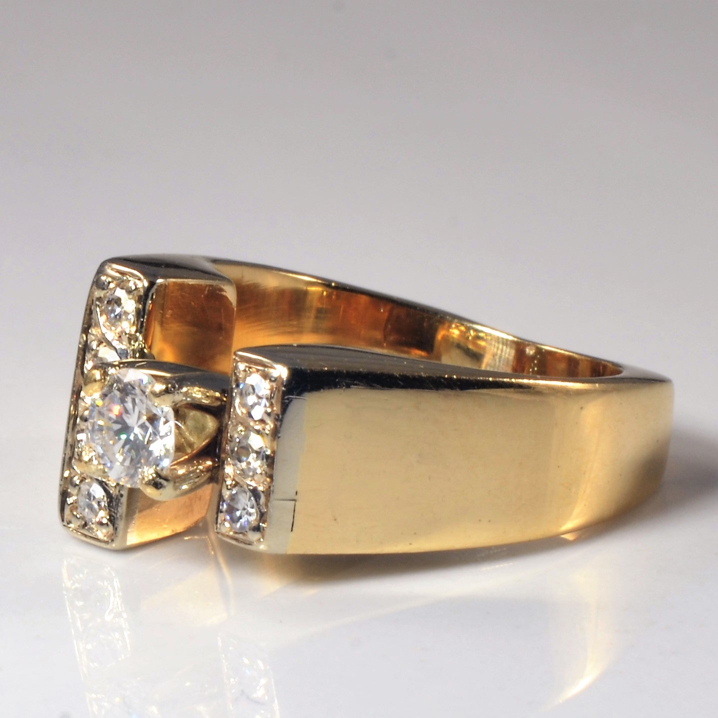 Offset Diamond Engagement Ring | 0.48ctw | SZ 5.25 |