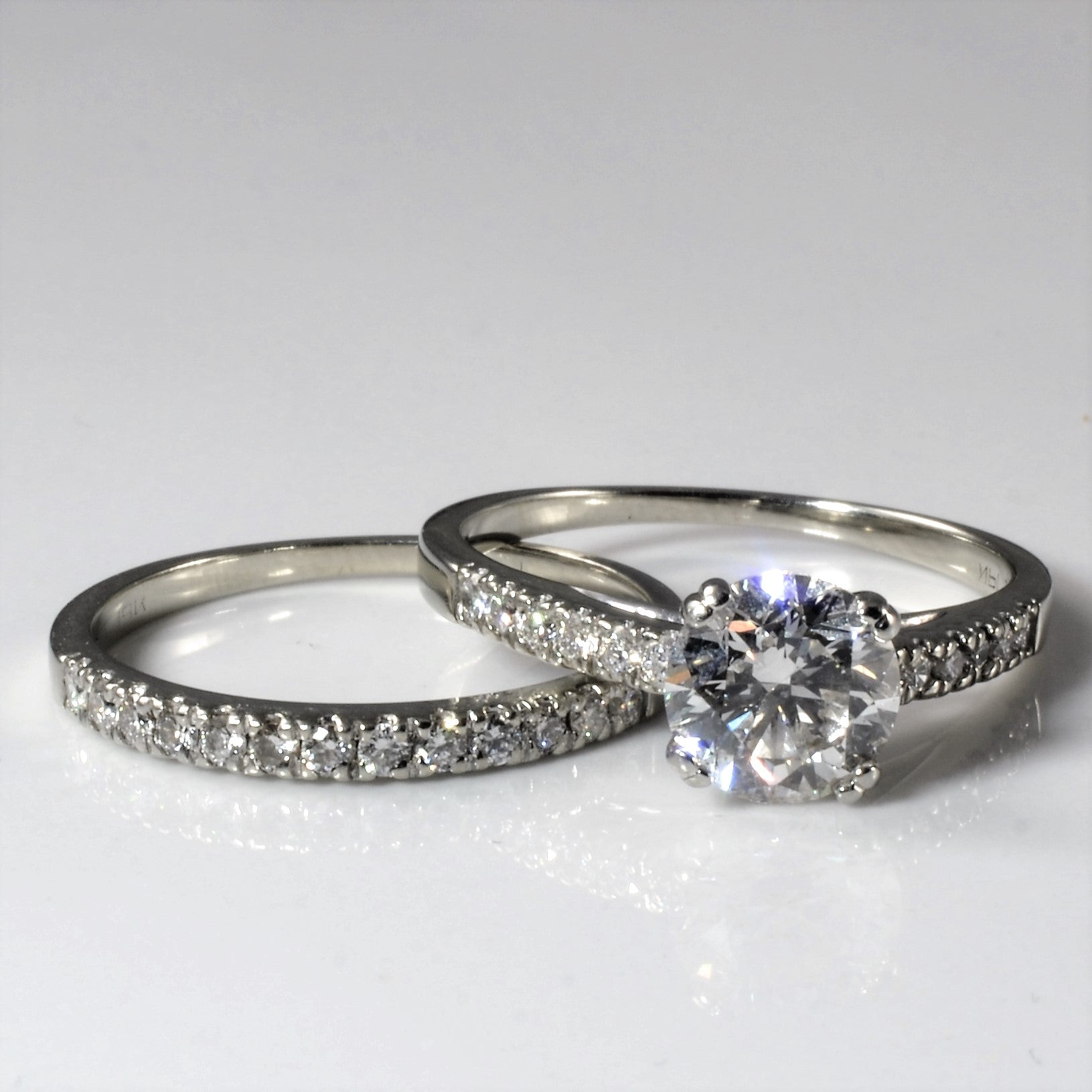 Pave Band Wedding Set | 1.91ctw | SZ 7.75 |