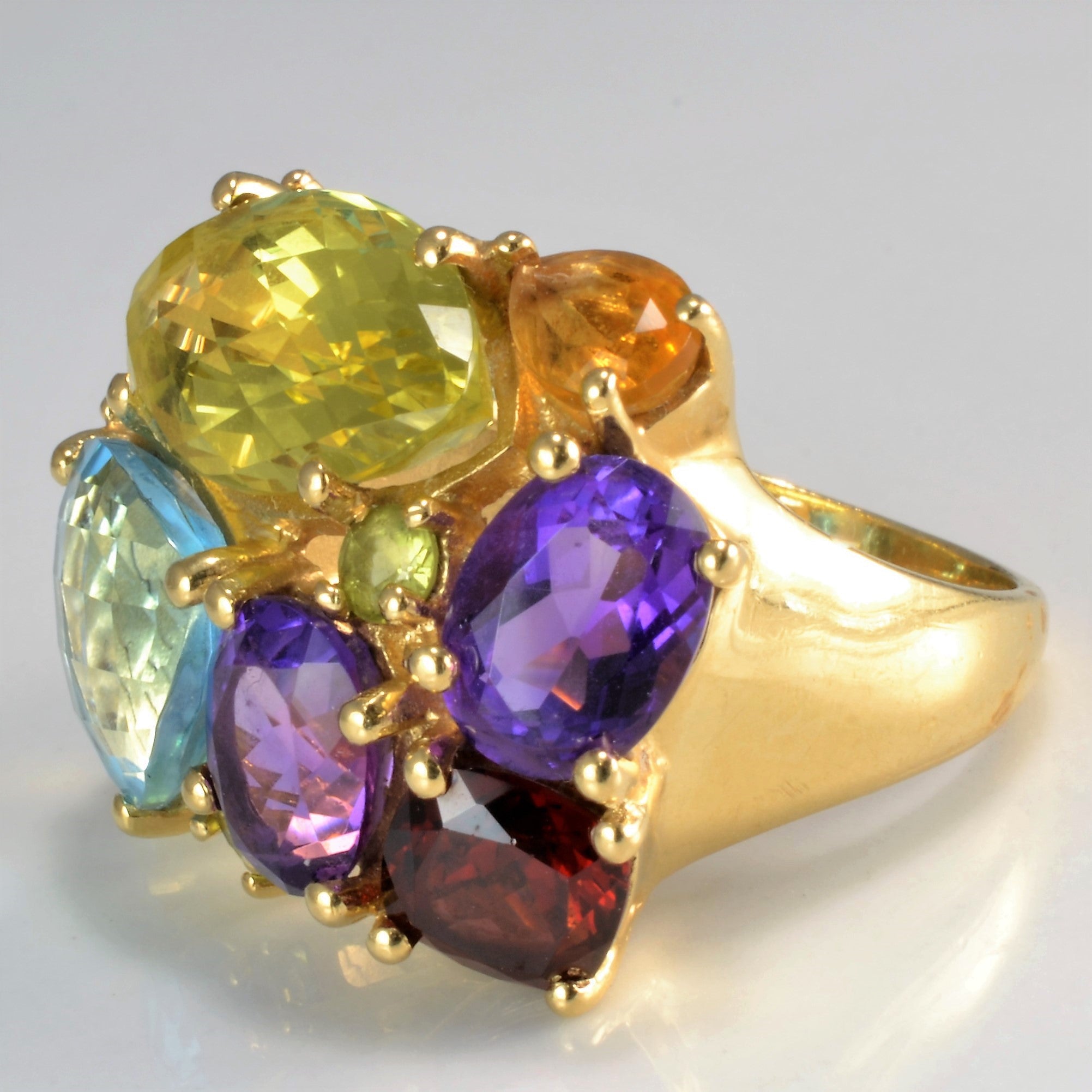 Multi Gem Cluster Cocktail Ring | SZ 7 |