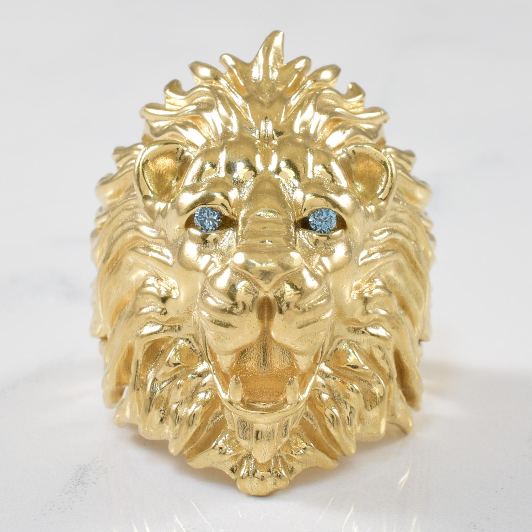 Diamond Lion Head Ring | 0.05ctw | SZ 10 |
