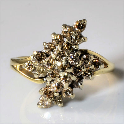 Champagne Diamond Cascade Ring | 1.00ctw | SZ 7.25 |