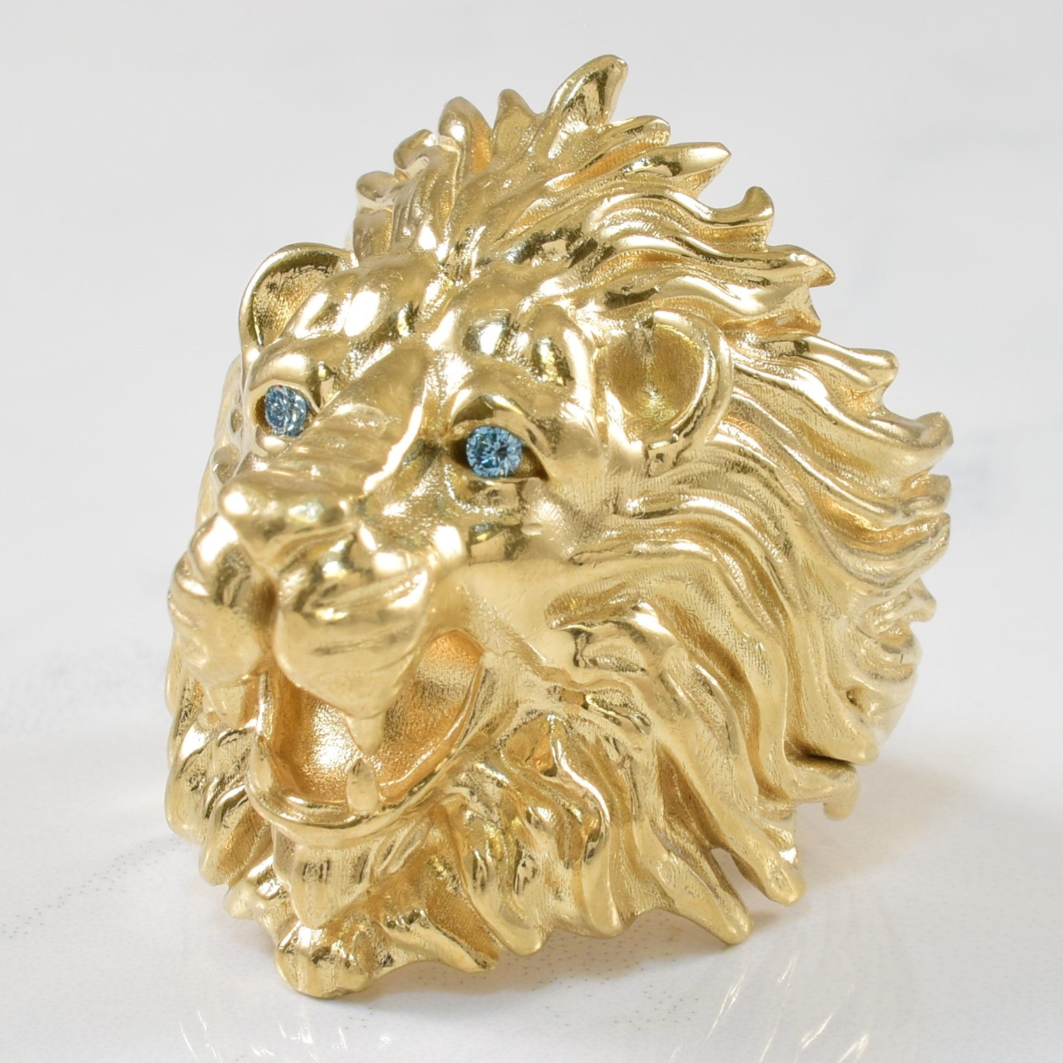 Diamond Lion Head Ring | 0.05ctw | SZ 10 |