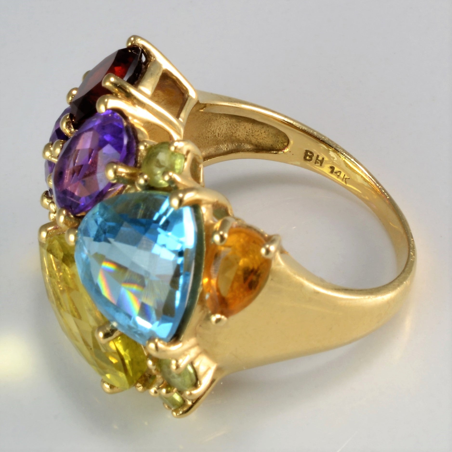 Multi Gem Cluster Cocktail Ring | SZ 7 |