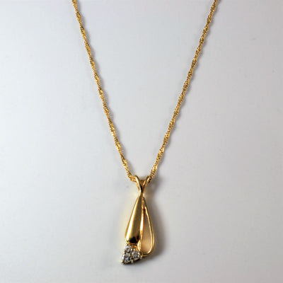 Cluster Diamond Drop Necklace | 0.12ctw | 16