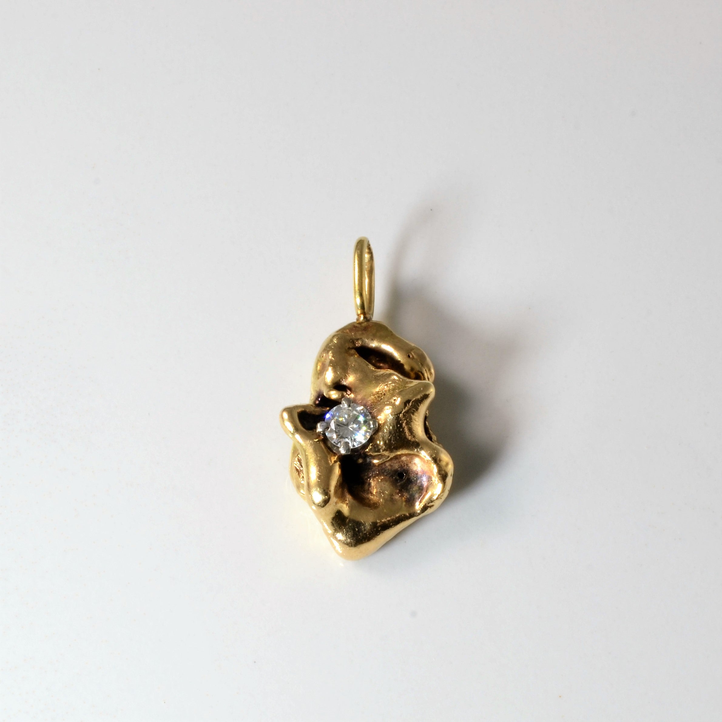 Gold Nugget Diamond Pendant | 0.23ct |