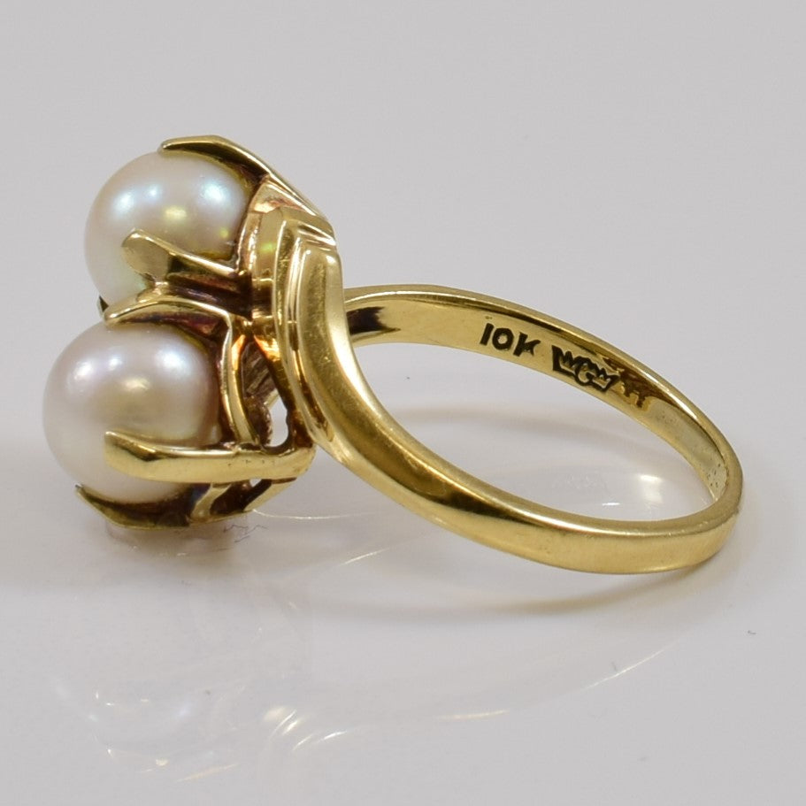Pearl Bypass Ring | 4.44ctw | SZ 6.5 |