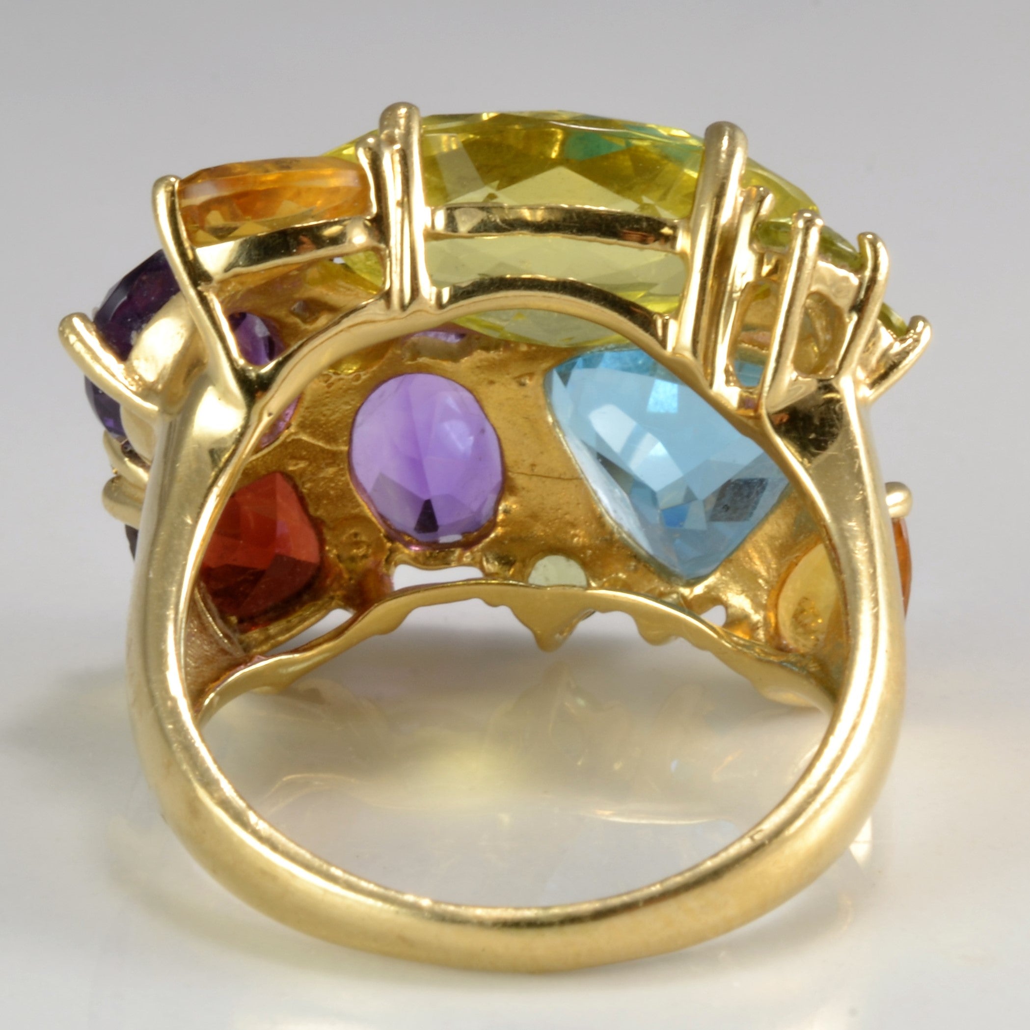 Multi Gem Cluster Cocktail Ring | SZ 7 |