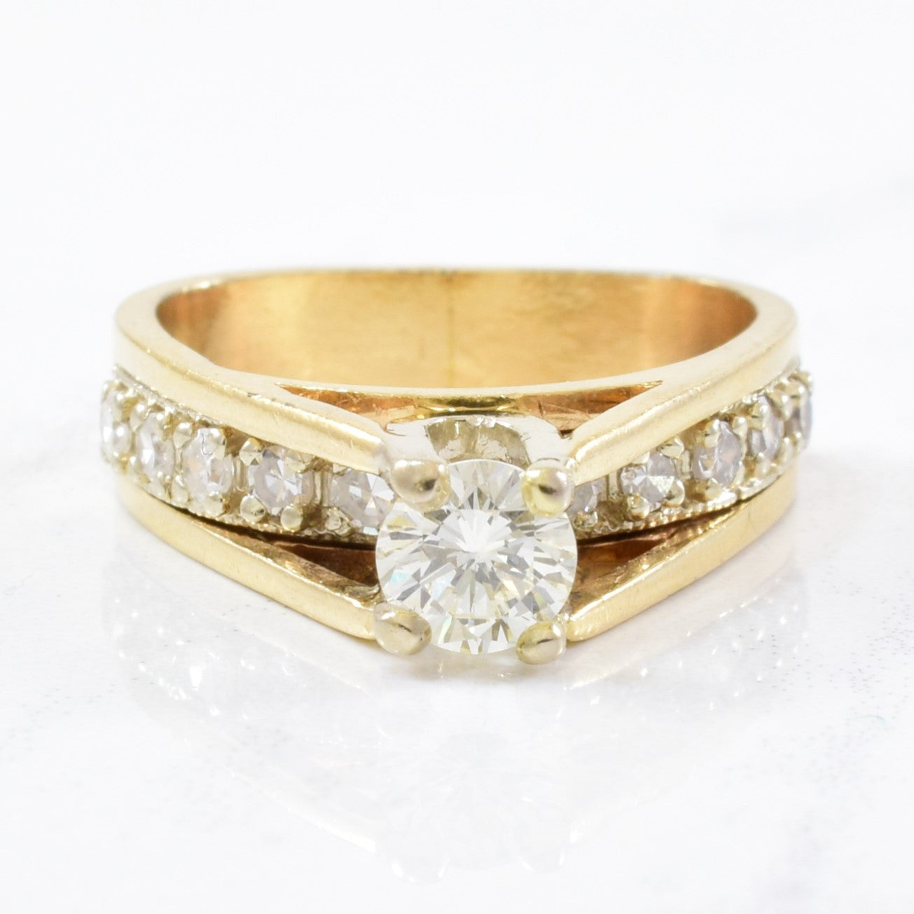 High Set Diamond Cathedral Engagement Ring | 0.67ctw | SZ 3.5 |