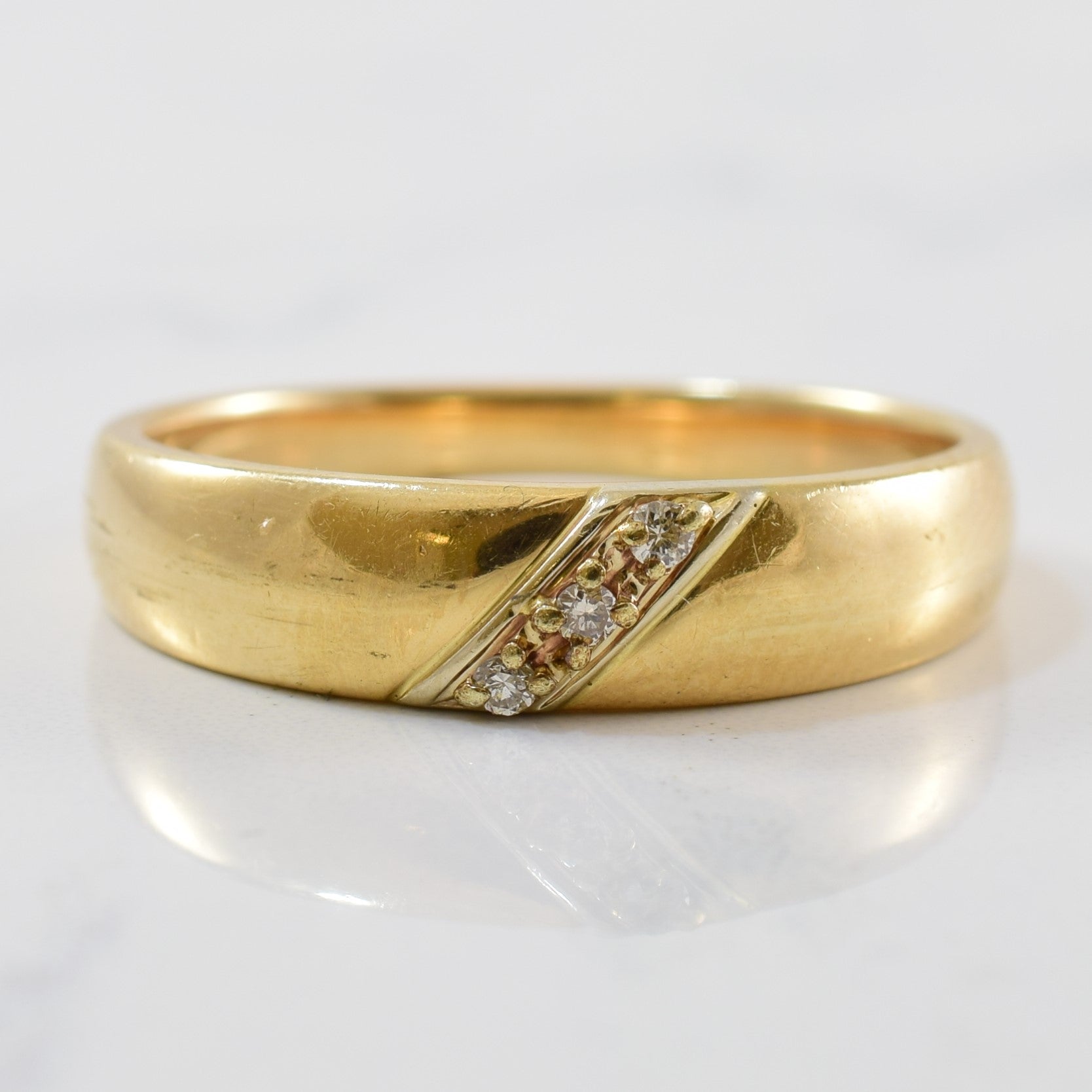 Diagonal Three Stone Diamond Ring | 0.06ctw | SZ 11.5 |