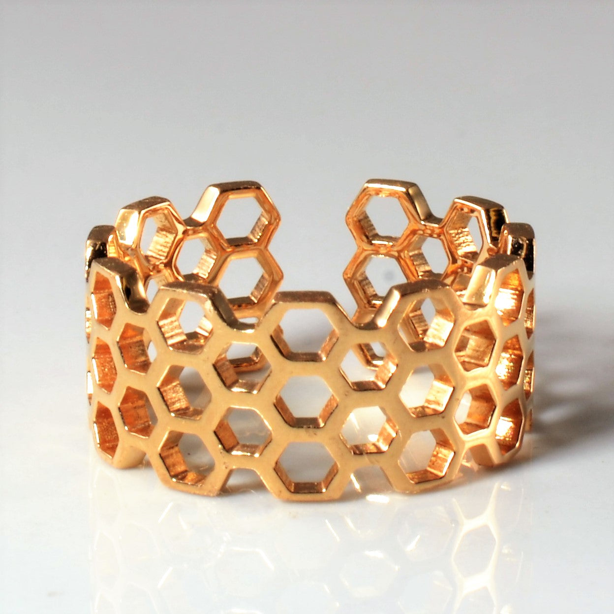 Adjustable Rose Gold Honeycomb Ring | SZ 6 |