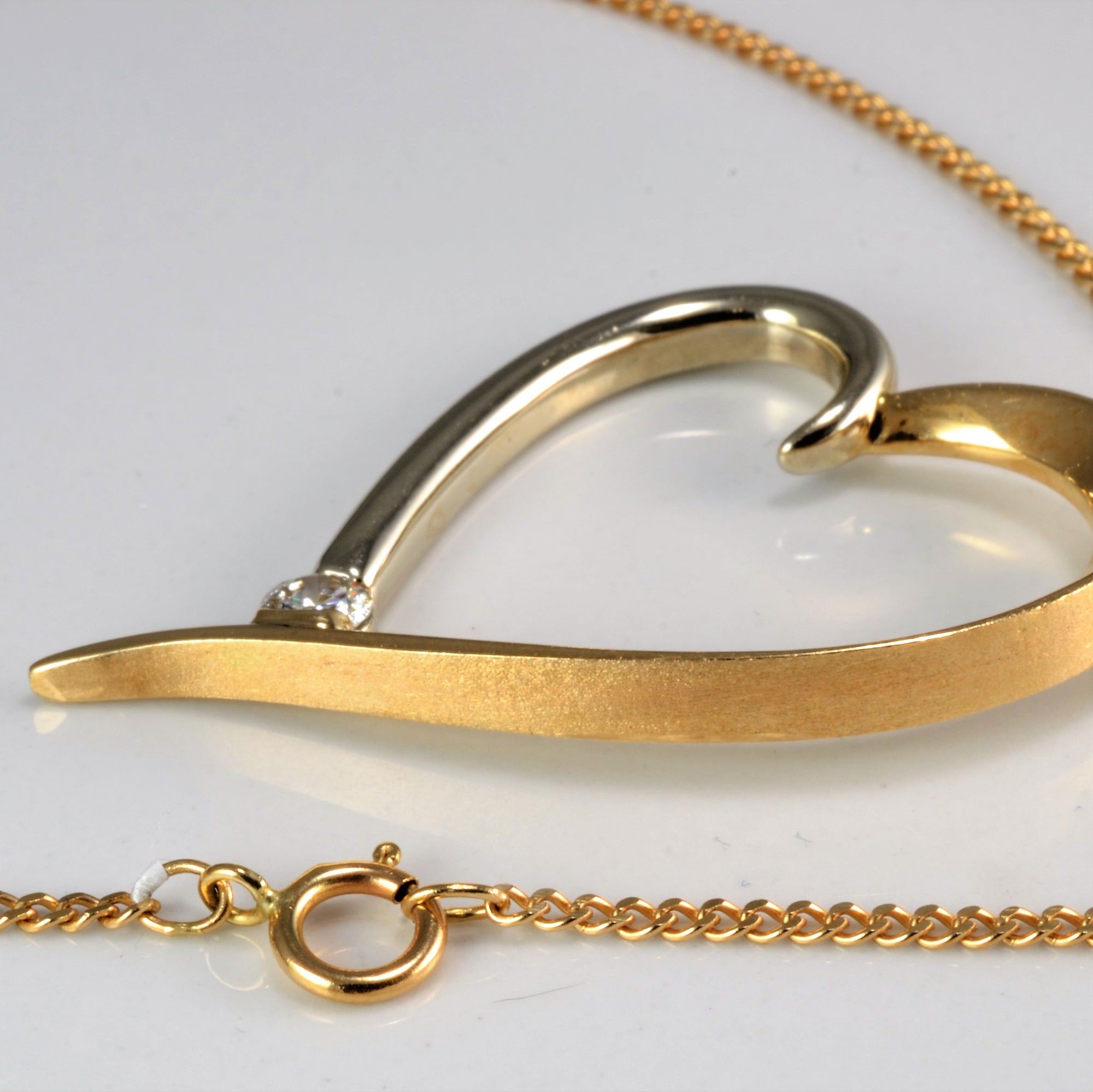 Solitaire Diamond Heart Pendant Necklace | 0.17 ct, 20''|
