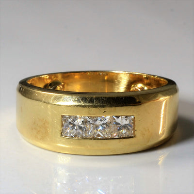 Three Stone Princess Diamond Band | 0.99ctw | SZ 12.5 |