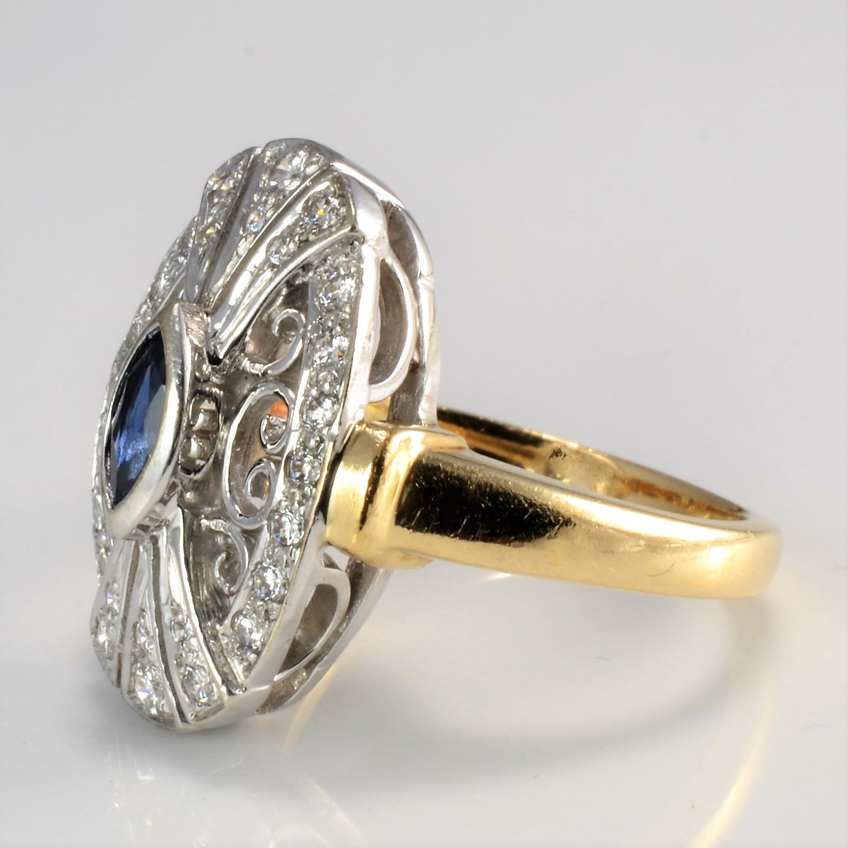 Vintage Art Deco Diamond & Sapphire Ring | 0.37 ctw, SZ 6.5 |