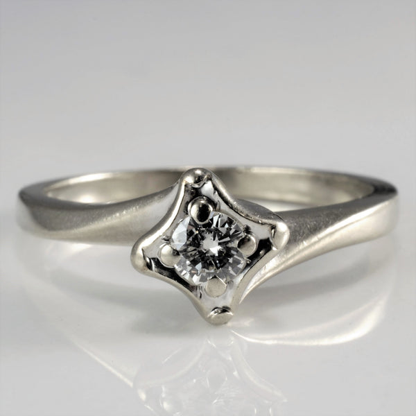 Offset Solitaire Diamond Engagement Ring | 0.15 ct, SZ 6.25 |