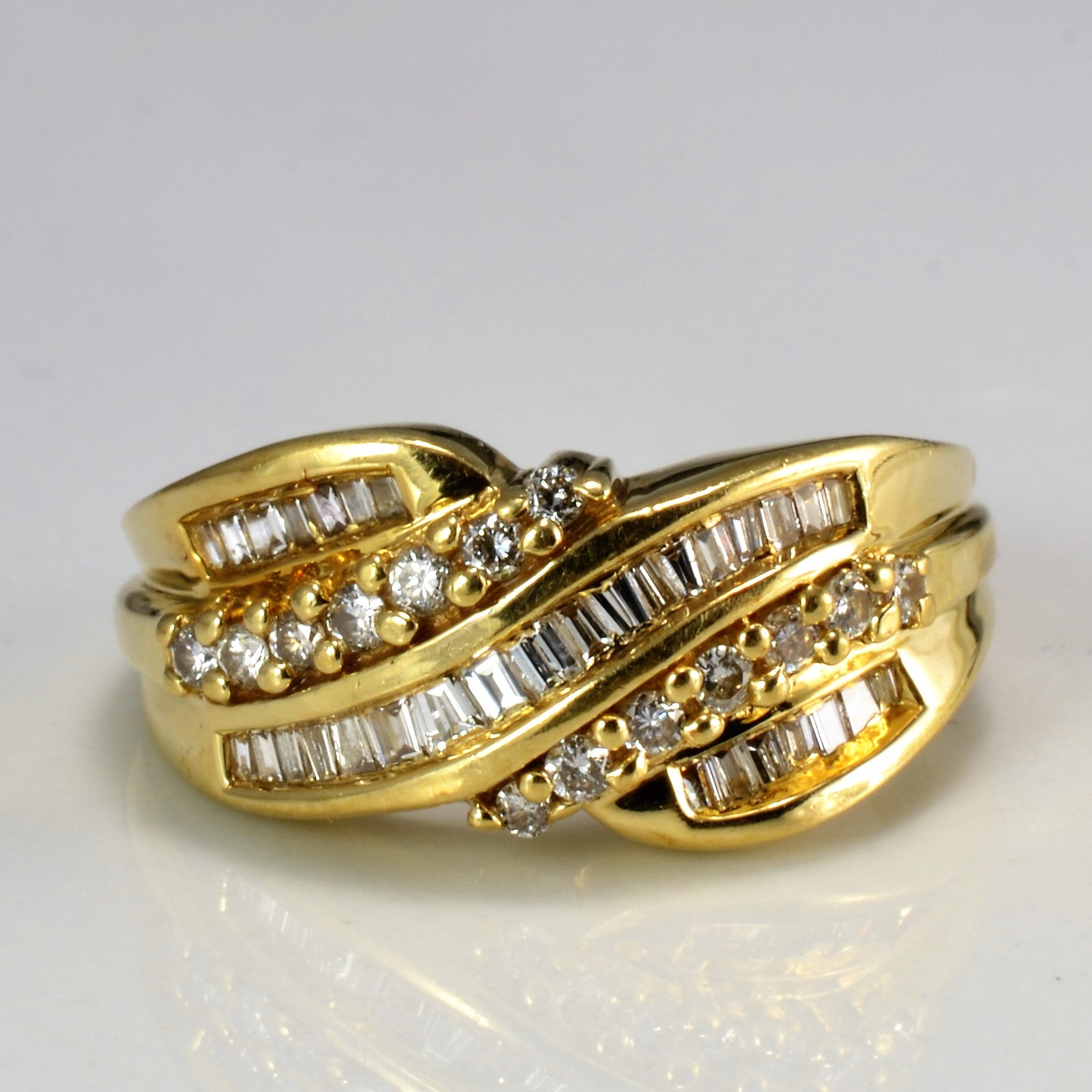 Multi- Row Diamond Crossover Ring | 0.52 ctw, SZ 6.25 |