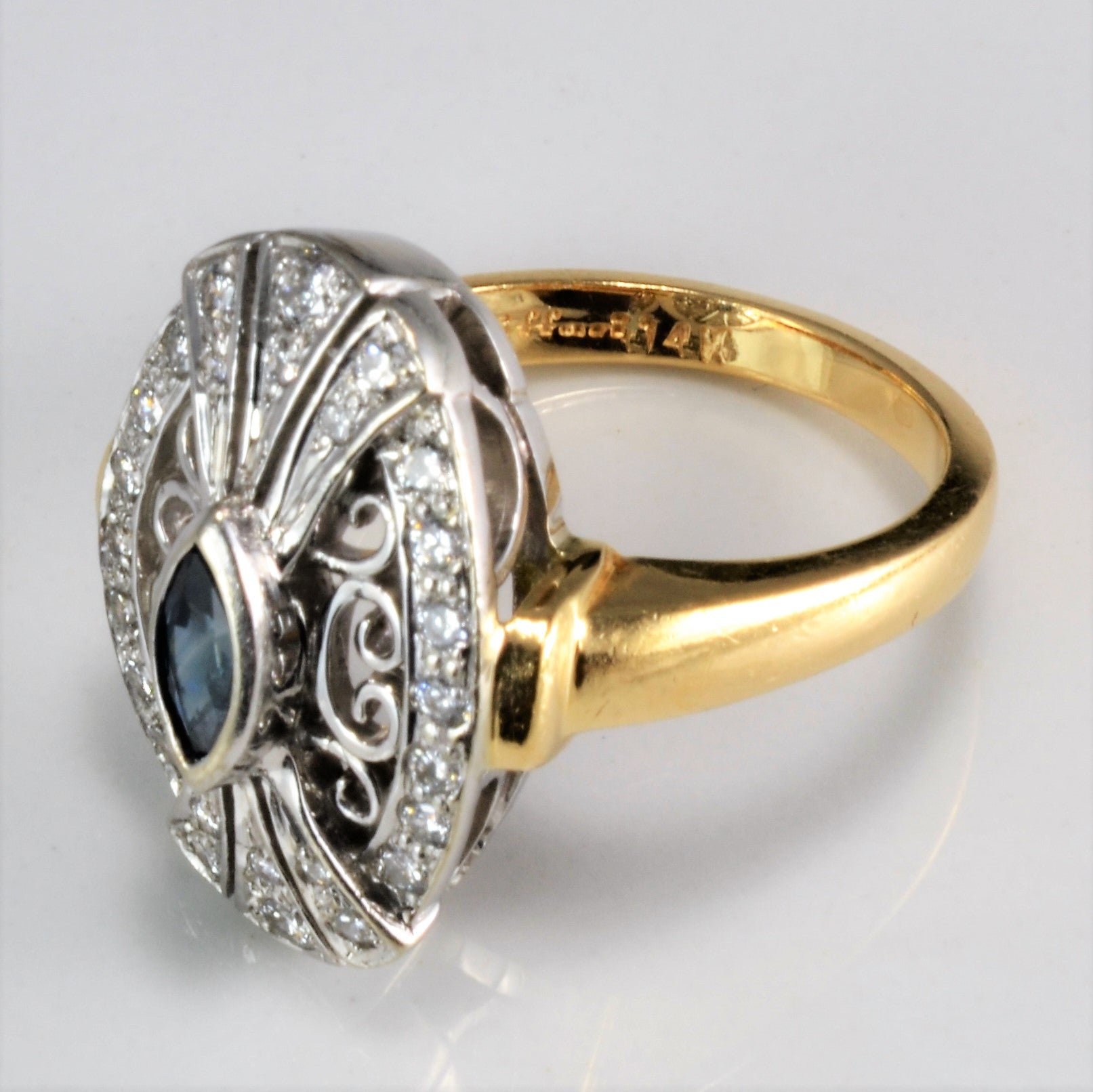 Vintage Art Deco Diamond & Sapphire Ring | 0.37 ctw, SZ 6.5 |