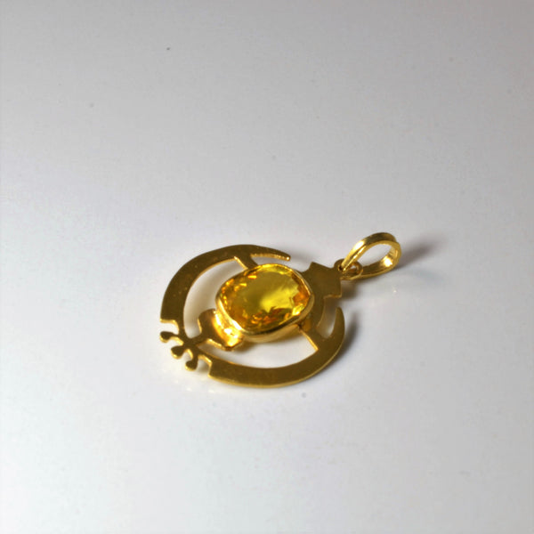 Bezel Set Yellow Sapphire Pendant | 5.41ct |