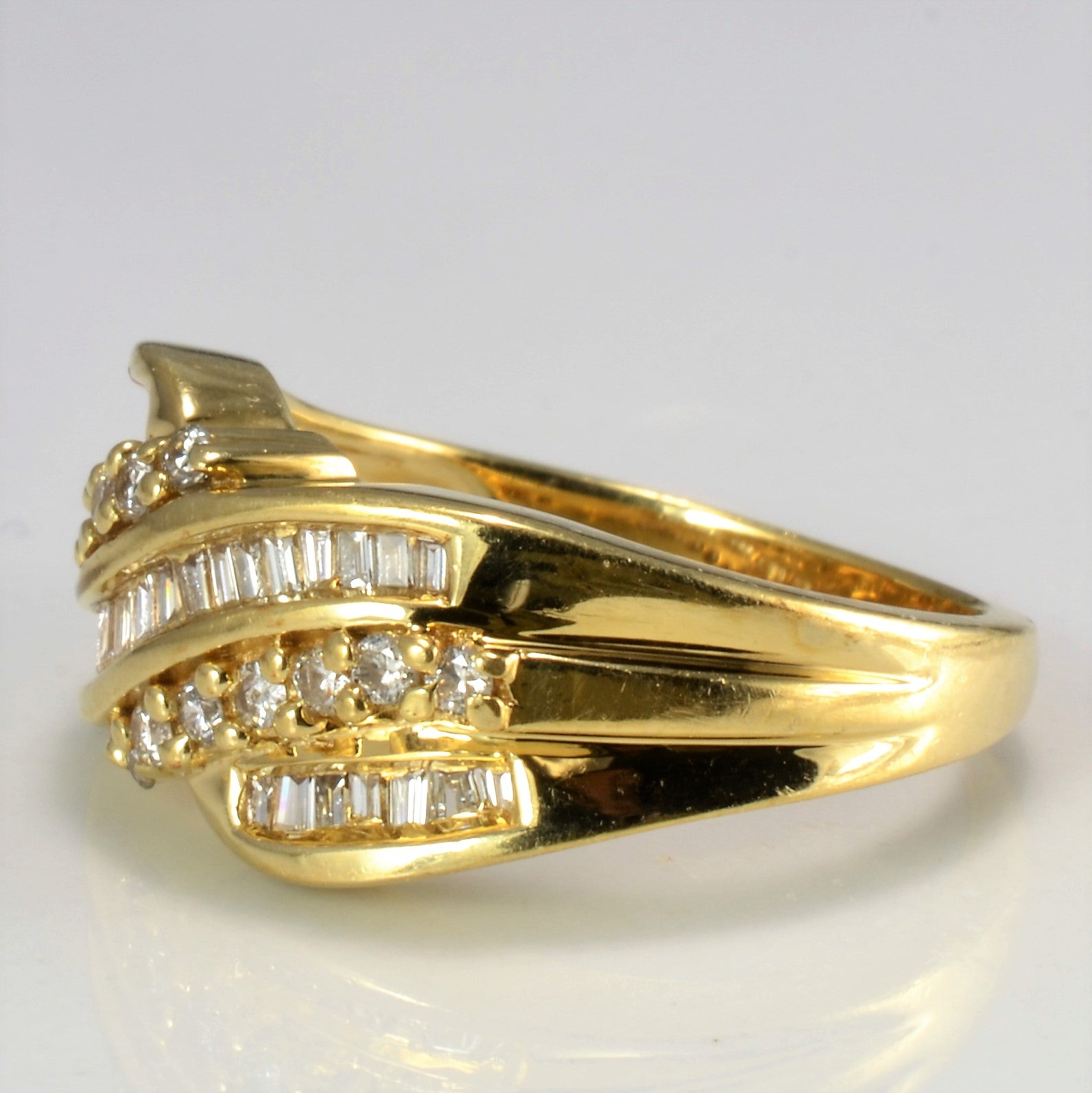 Multi- Row Diamond Crossover Ring | 0.52 ctw, SZ 6.25 |