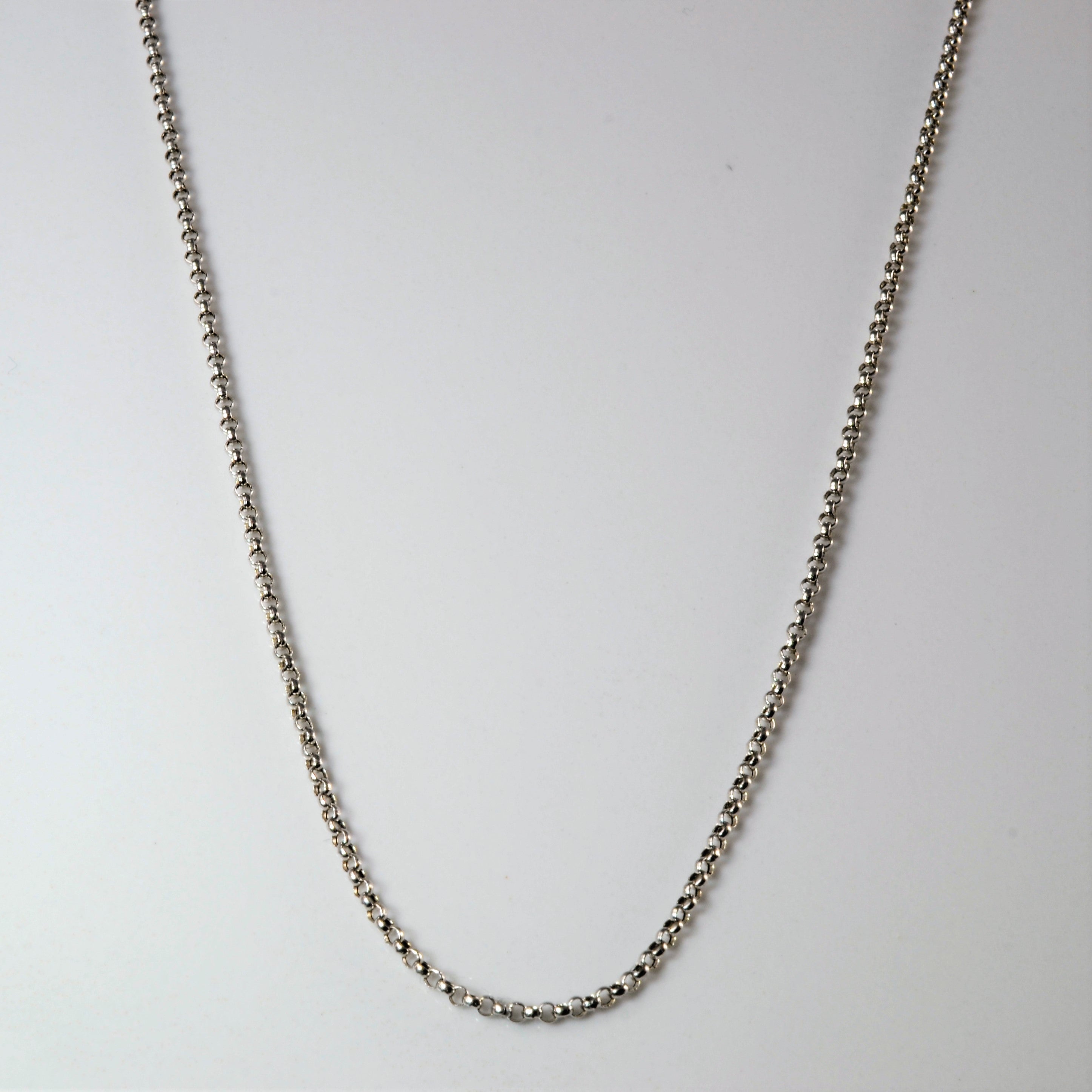 White Gold Rolo Chain | 18"|