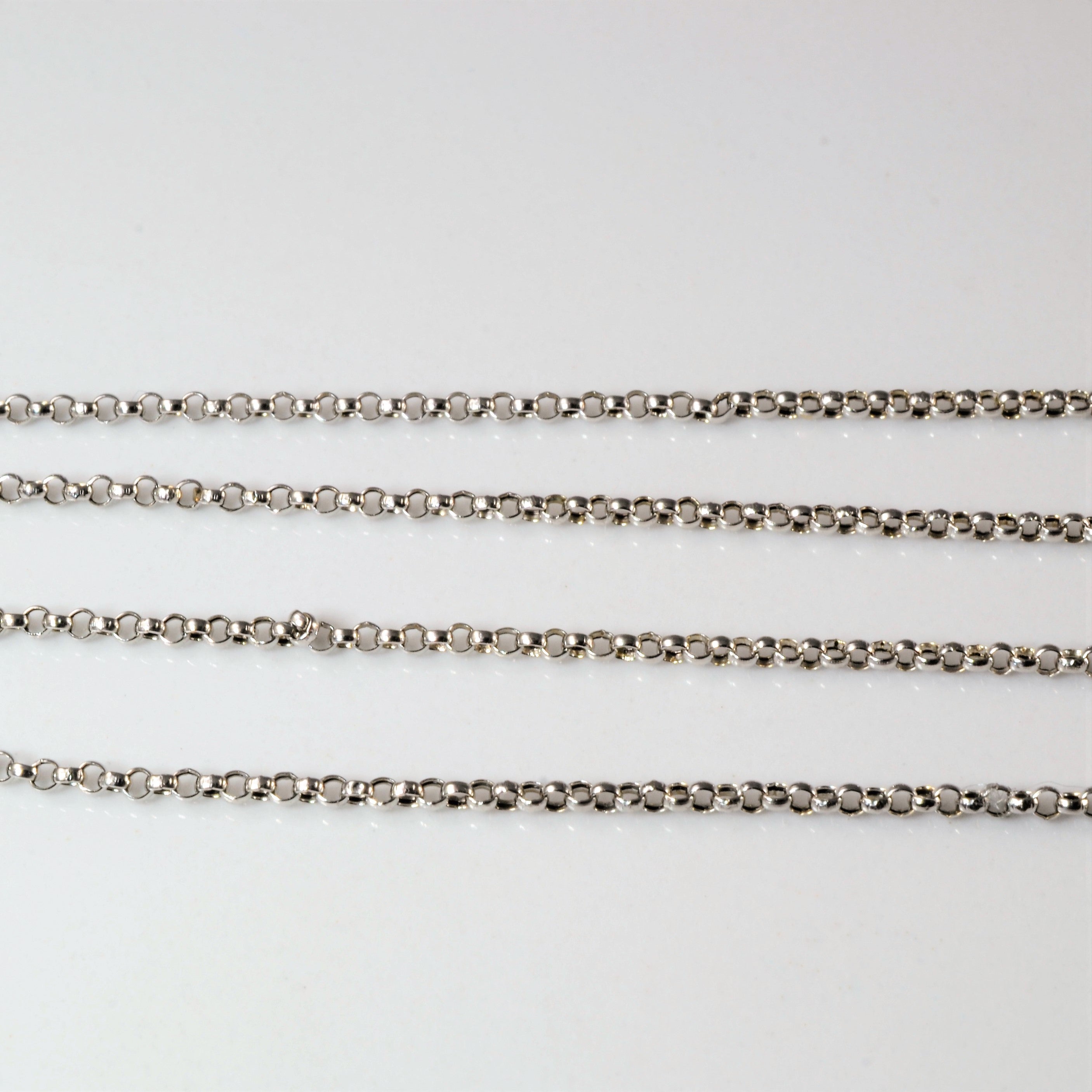 White Gold Rolo Chain | 18"|