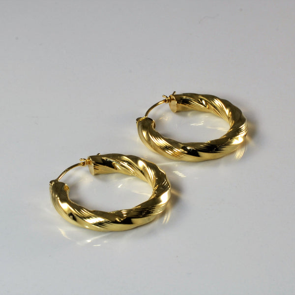 Twisted Gold Hoop Earrings |