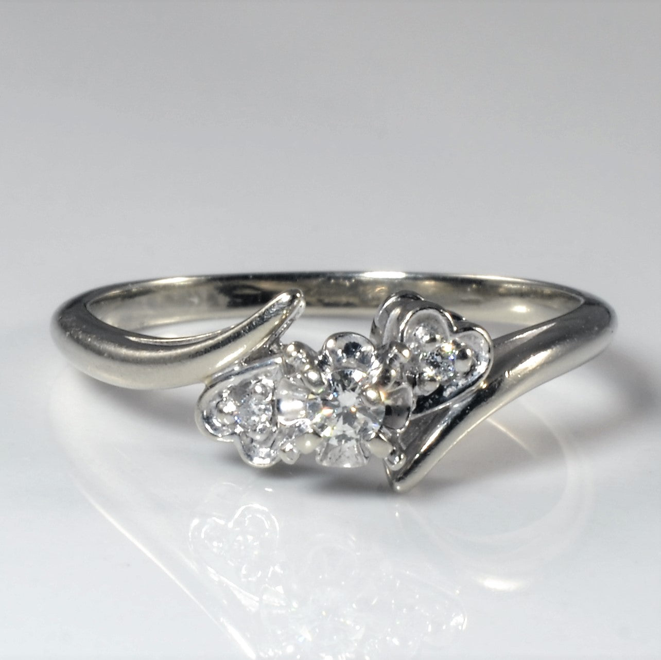 Bypass Diamond Heart Ring | 0.09ctw | SZ 7.75 |