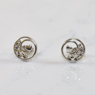 Illusion Cut Heart Swirl Earrings |
