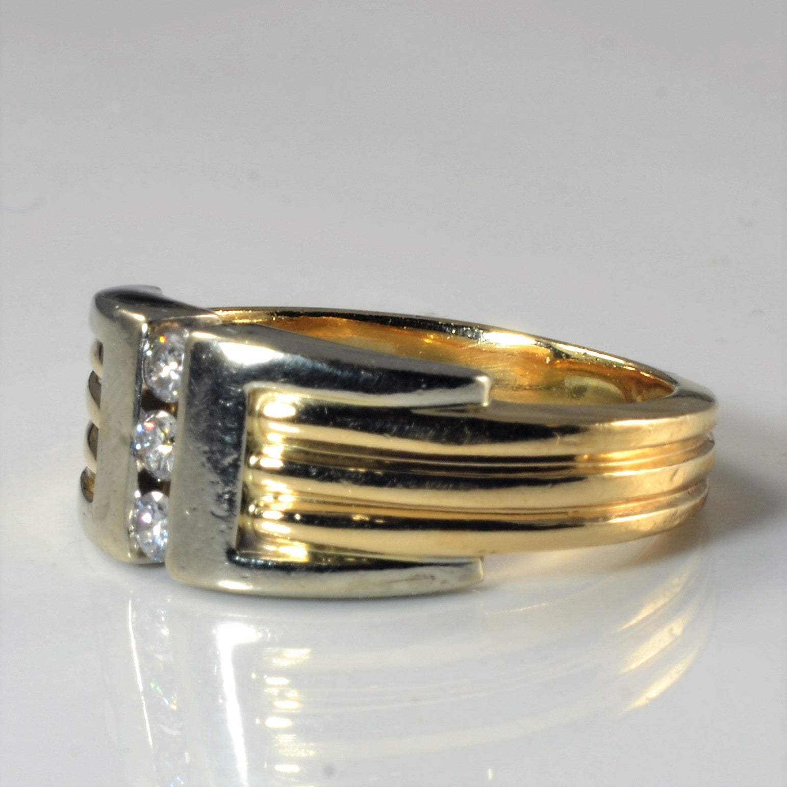 Channel Diamond Two Tone Band | 0.21ctw | SZ 7.5 |