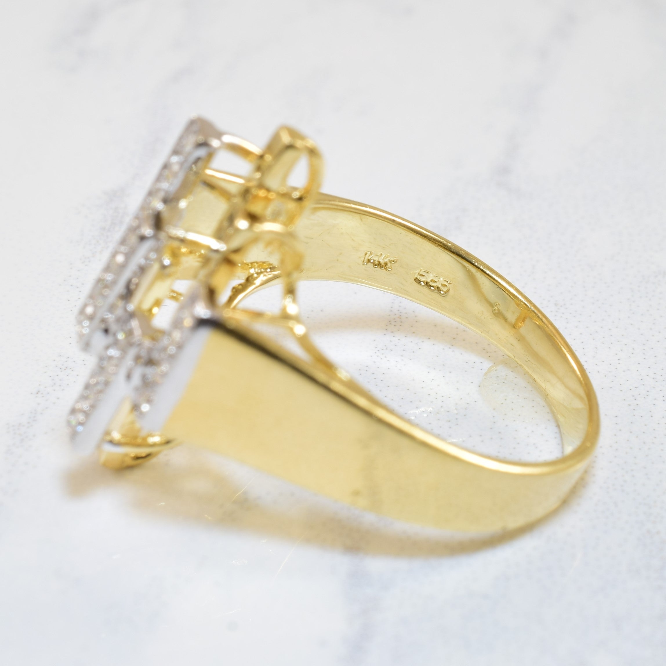 Bague géométrique en diamant | 0,18 ct | Taille 7,25 | 