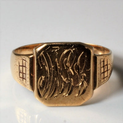 Crosshatched Signet Ring | SZ 9.75 |