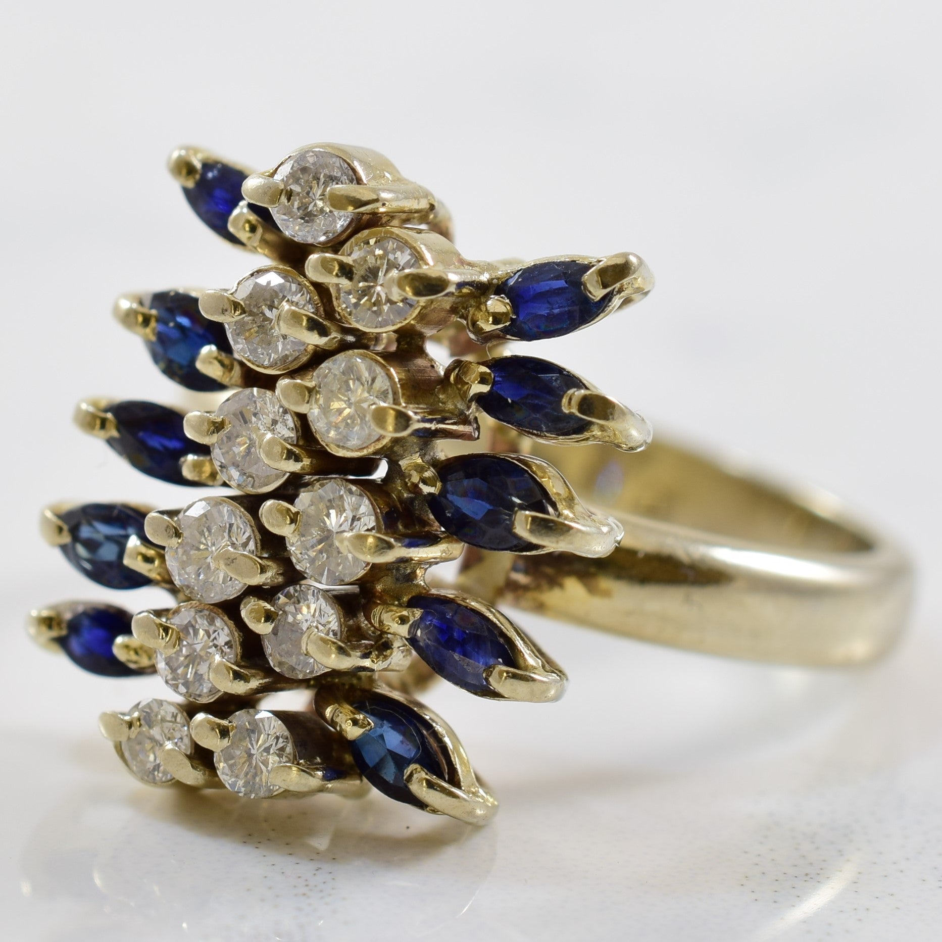 Diamond & Sapphire Cocktail Ring | 0.25ctw, 0.50ctw | SZ 7 |
