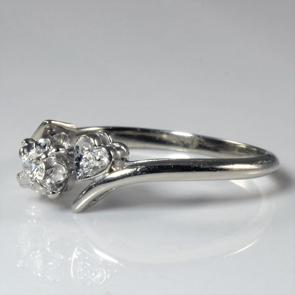 Bypass Diamond Heart Ring | 0.09ctw | SZ 7.75 |