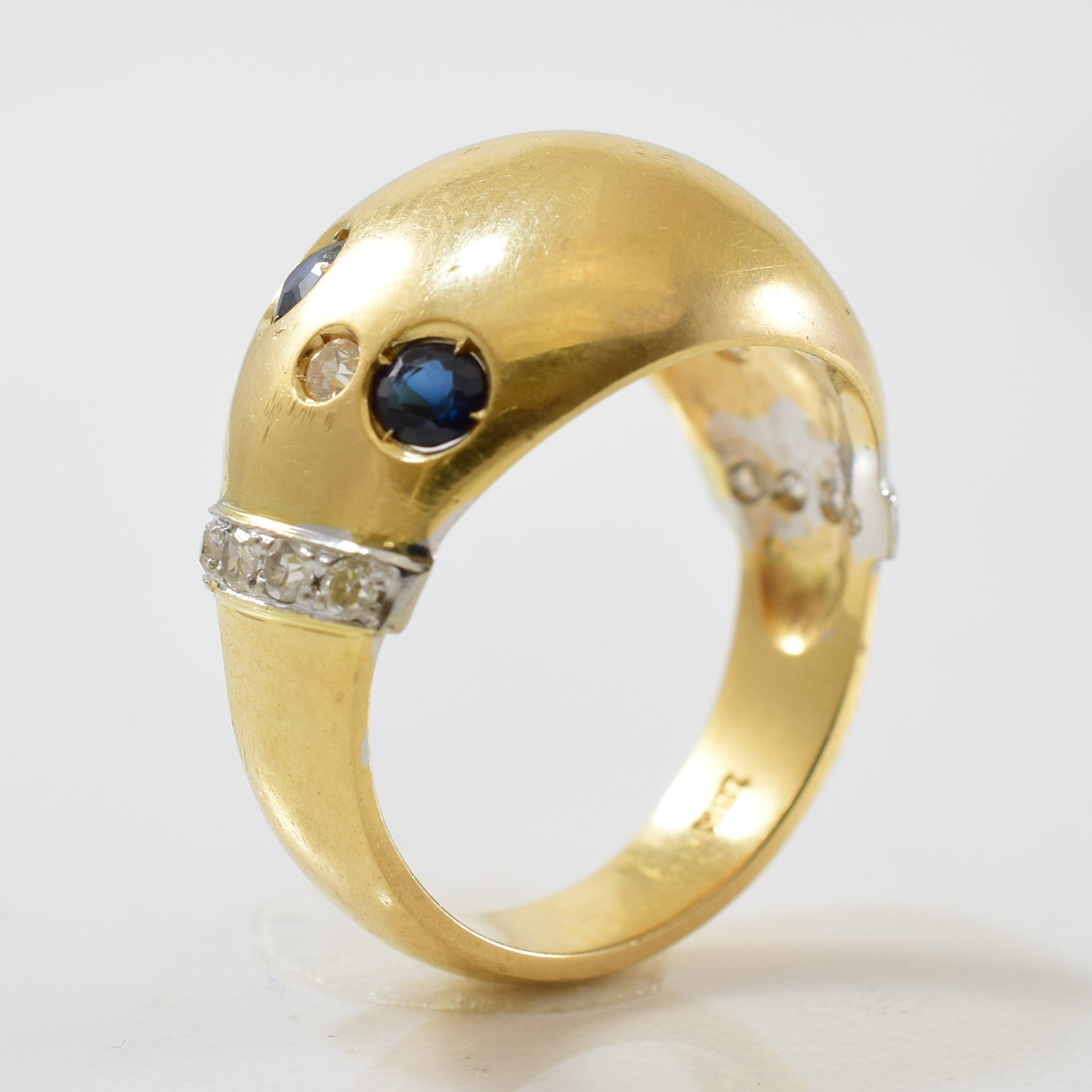 Sapphire & Diamond Bubble Ring | 0.20ctw, 0.12ctw | SZ 6.5 |