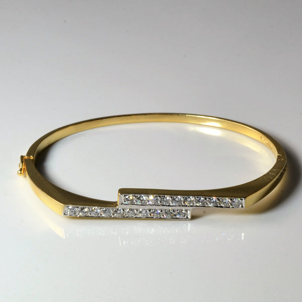 Pave Diamond Gold Bangle | 0.70ctw | 6