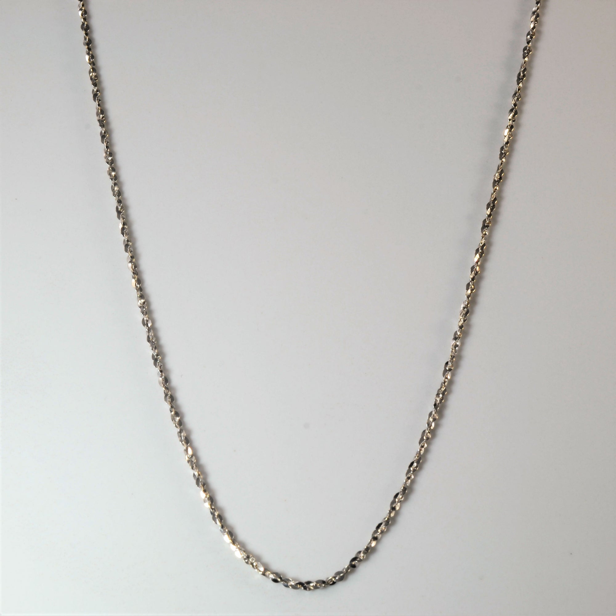 10k White Gold Sparkle Chain | 20