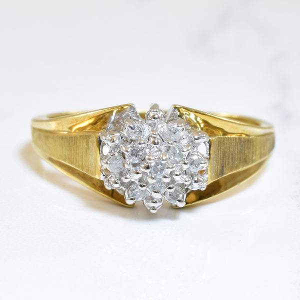 Diamond Cluster Tapered Ring | 0.07ctw | SZ 7 |