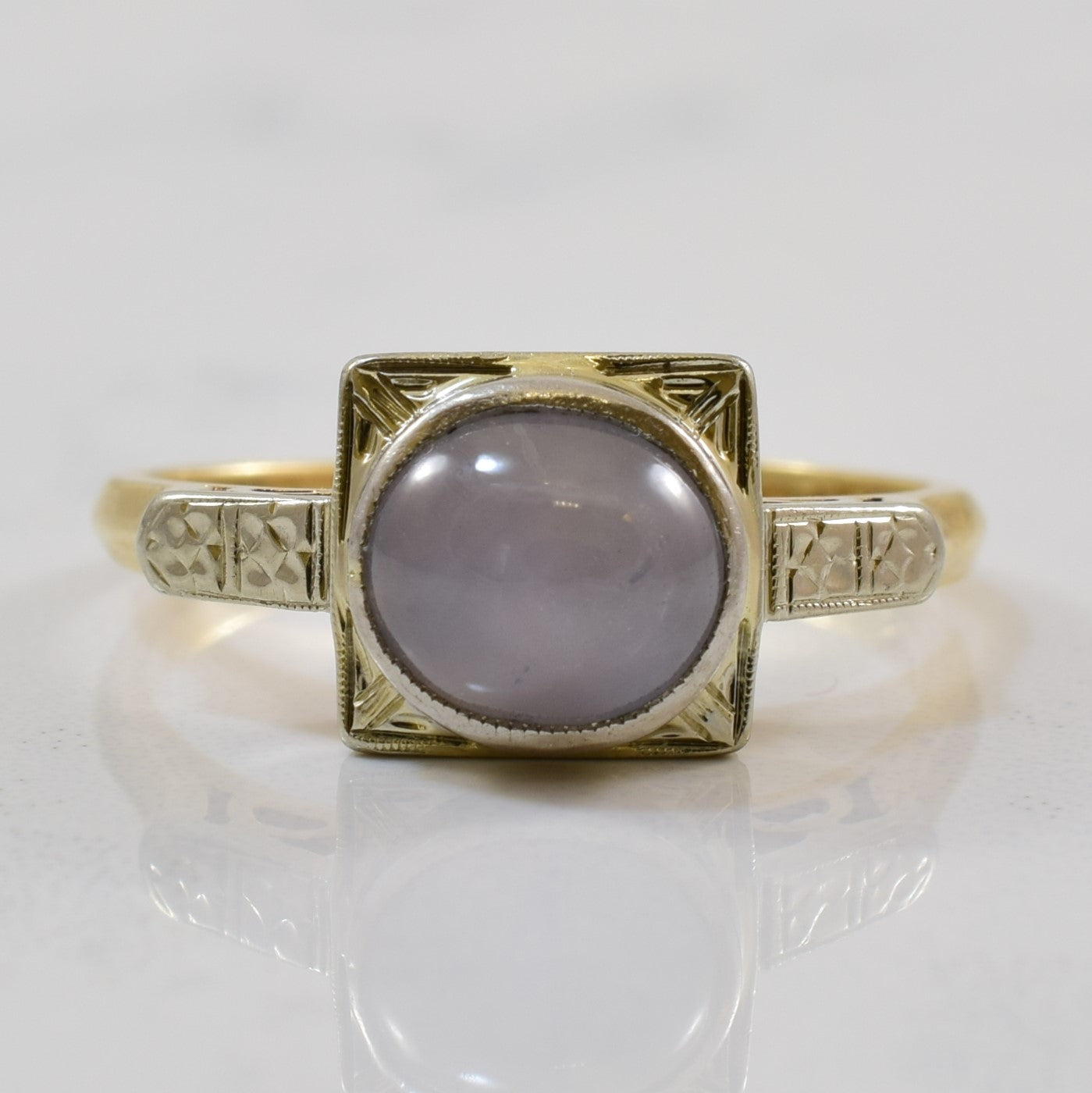 Art Deco Bezel Set Star Sapphire Ring | 1.95ct | SZ 7 |