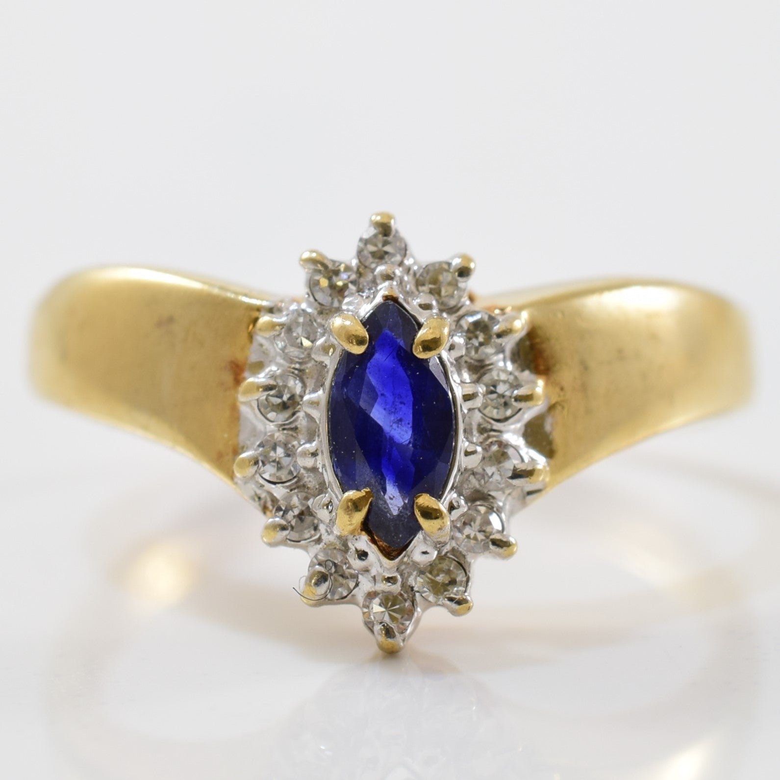 Marquise Sapphire Halo Ring | 0.07ctw, 0.24ct | SZ 6.25 |
