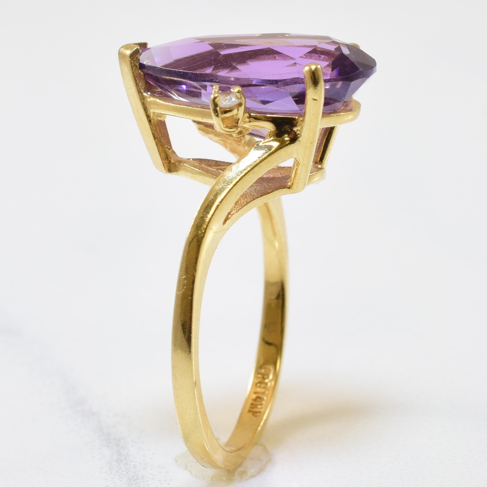 Amethyst & Diamond Bypass Ring | 5.00ct, 0.04ctw | SZ 6.5 |