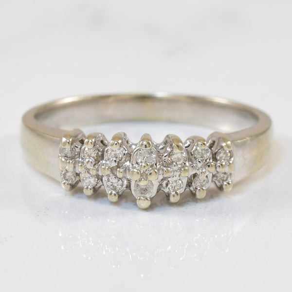 Pave Set Diamond Chevron Ring | 0.08ctw | SZ 6 |