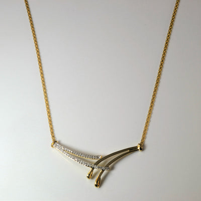 Pave Diamond Bypass Necklace | 0.12ctw | 17