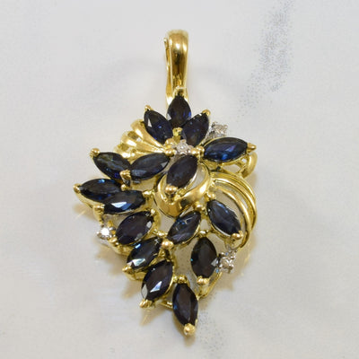 Floral Sapphire Swirl Pendant | 0.03ctw, 2.40ctw |