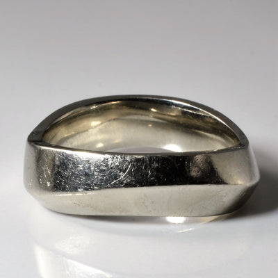 White Gold Solid Wave Band | SZ 9.25 |
