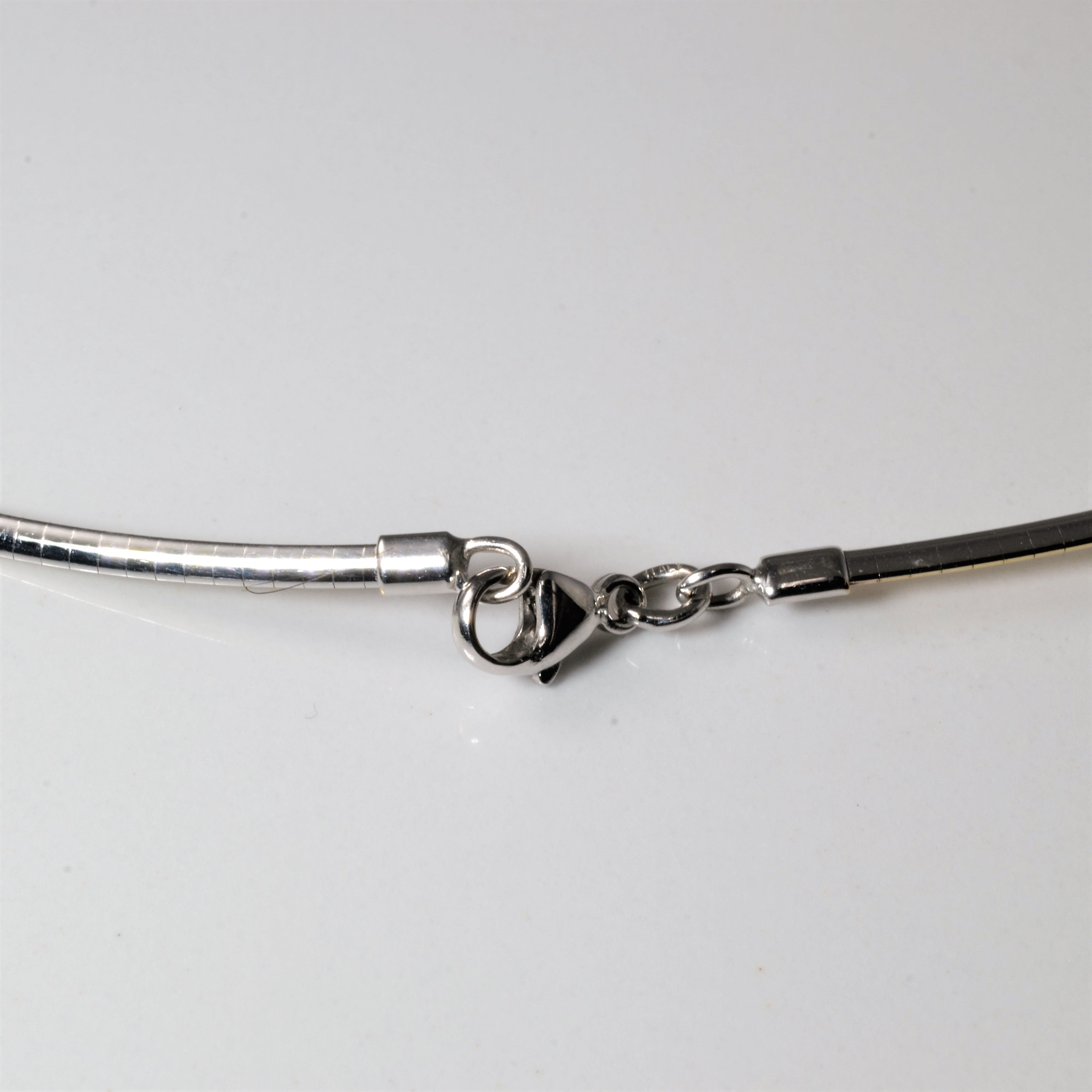 Two Tone Gold Double Sided Diamond 18K Necklace | 0.20ctw | 16"|