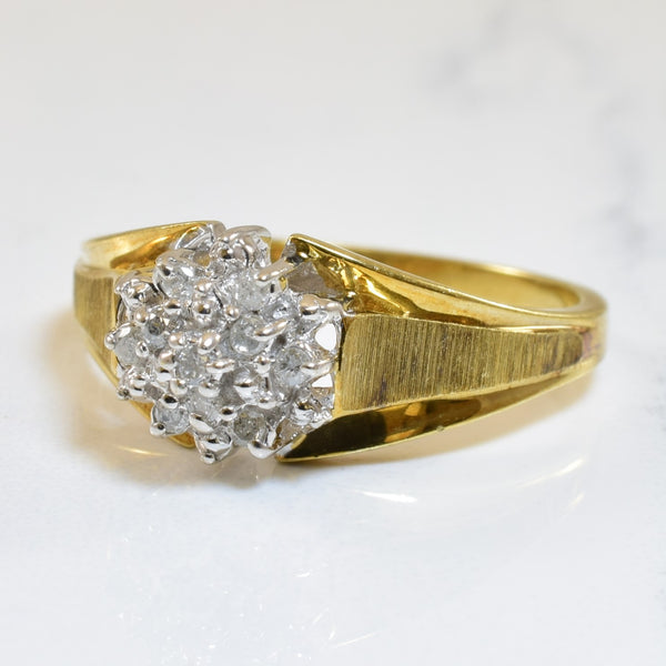 Diamond Cluster Tapered Ring | 0.07ctw | SZ 7 |